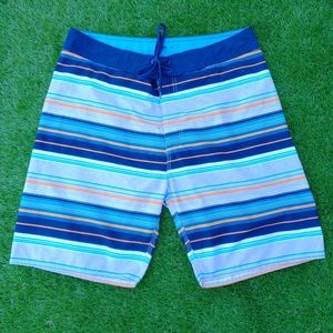 Excellent Used Condition Men's OLD NAVY Board Shorts Blue Stripe Size Large